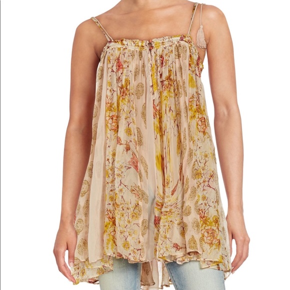Free People Secret Love Slip Top Ivory Floral - Picture 4 of 6